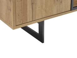 Sideboard Heller Holzfarbton / Schwarz 2 Schubladen 2 Schranke Boiso
