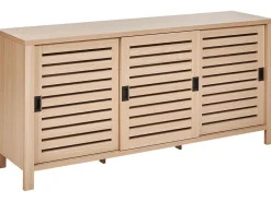 Sideboard Heller Holzfarbton 3 Turen 160 X 40 X 75 Cm Randa