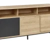 Sideboard Helles Holz Und Grau Mit 3 Turen Moines