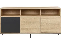 Sideboard Helles Holz Und Grau Mit 3 Turen Moines