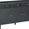 Sideboard Schwarz / Gold 3 Schubladen 3 Turen Olate