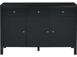 Sideboard Schwarz / Gold 3 Schubladen 3 Turen Olate