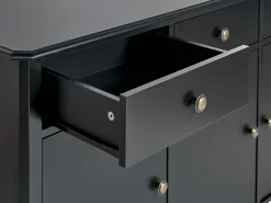 Sideboard Schwarz / Gold 3 Schubladen 3 Turen Olate