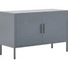 Sideboard Stahl Grau Matt 2 Turen 100 Cm Uria