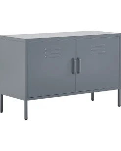 Sideboard Stahl Grau Matt 2 Turen 100 Cm Uria