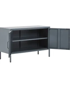 Sideboard Stahl Grau Matt 2 Turen 100 Cm Uria