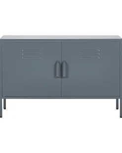 Sideboard Stahl Grau Matt 2 Turen 100 Cm Uria