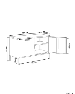 Sideboard Stahl Grau Matt 2 Turen 100 Cm Uria