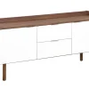 Sideboard Weis / Dunkler Holzfarbton 2 Schranke 2 Schubladen Madera
