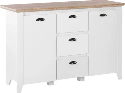 Sideboard Weis / Heller Holzfarbton 3 Schubladen Stamford