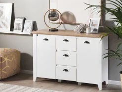 Sideboard Weis / Heller Holzfarbton 3 Schubladen Stamford