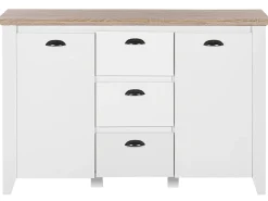 Sideboard Weis / Heller Holzfarbton 3 Schubladen Stamford