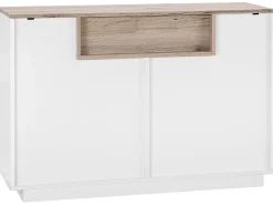 Sideboard Weis / Heller Holzfarbton 2 Schubladen Schrank Marlin