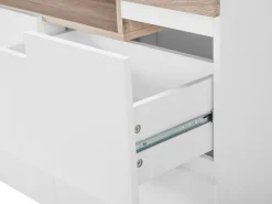 Sideboard Weis / Heller Holzfarbton 2 Schubladen Schrank Marlin