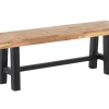 Sitzbank Akazienholz Schwarz / Hellbraun 140 Cm Scania