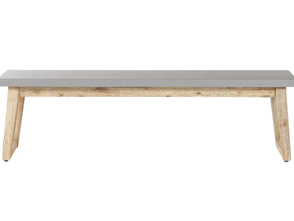 Sitzbank Beton / Akazienholz Grau / Heller Holzfarbton 160 Cm Oria
