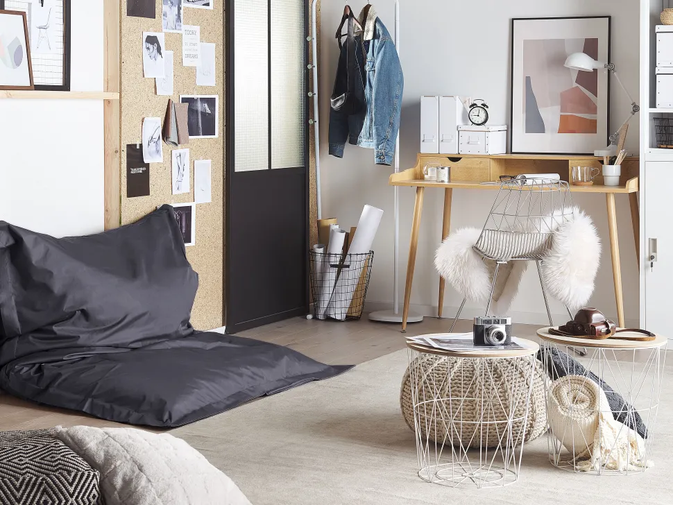 Sitzsack Mit Innensack Fur In- Und Outdoor 140 X 180 Cm Schwarz Fuzzy