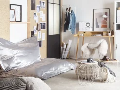 Sitzsack Mit Innensack Fur In- Und Outdoor 180 X 230 Cm Silber Fuzzy