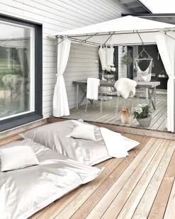 Sitzsack Mit Innensack Fur In- Und Outdoor 180 X 230 Cm Silber Fuzzy