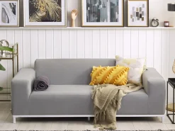 Sofa Polsterbezug 3-Sitzer Hellgrau / Weises Gestell Rovigo