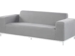 Sofa Polsterbezug 3-Sitzer Hellgrau / Weises Gestell Rovigo