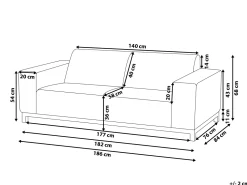 Sofa Polsterbezug 3-Sitzer Hellgrau / Weises Gestell Rovigo