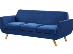 Sofabezug Fur 3-Sitzer Bernes Samtstoff Marineblau