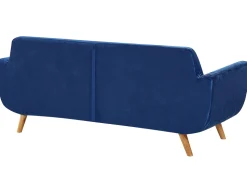 Sofabezug Fur 3-Sitzer Bernes Samtstoff Marineblau