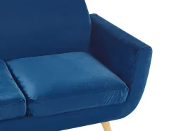 Sofabezug Fur 3-Sitzer Bernes Samtstoff Marineblau