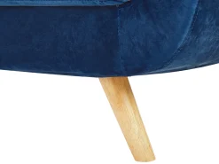 Sofabezug Fur 3-Sitzer Bernes Samtstoff Marineblau