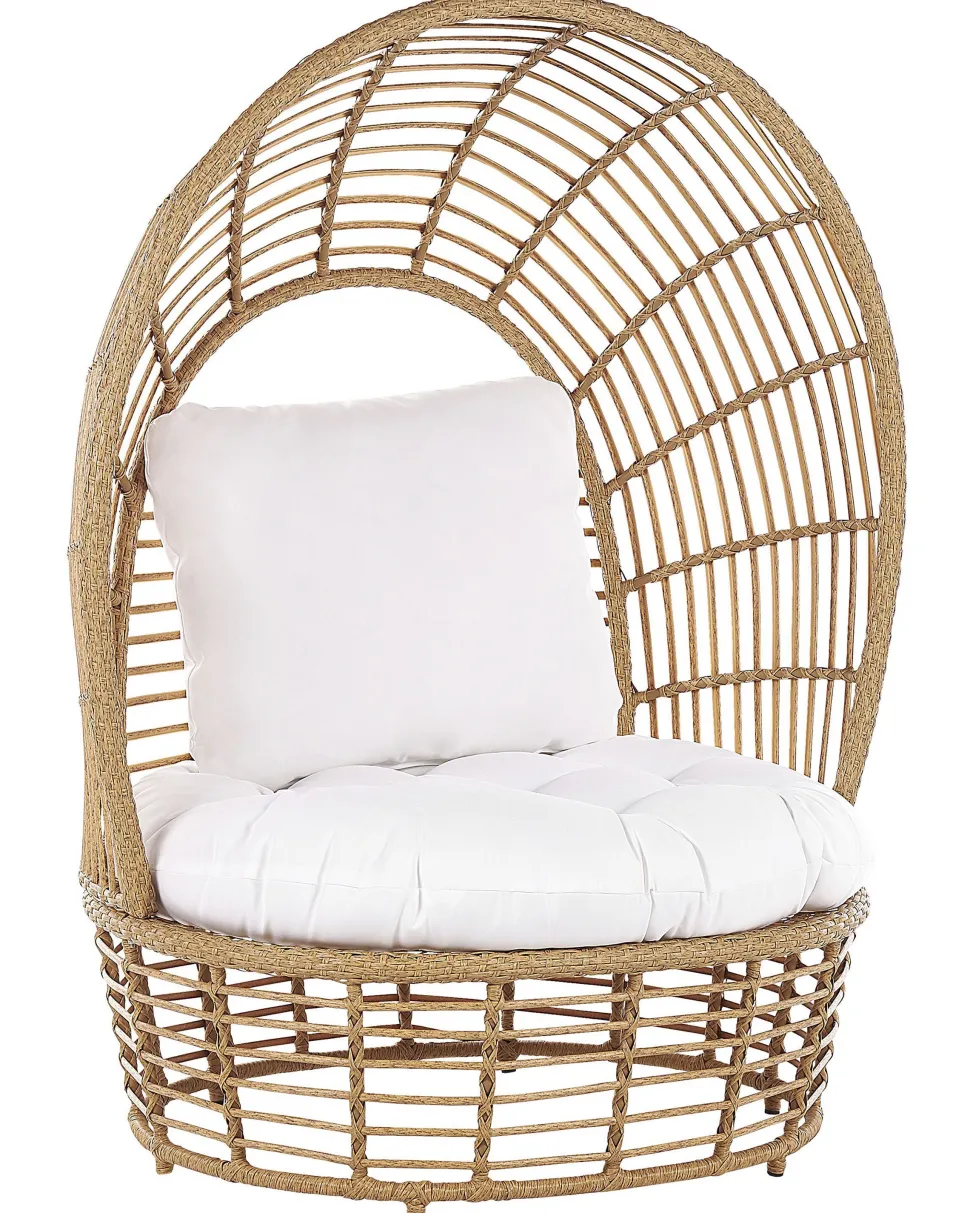 Sonneninsel Rattan Naturlich Kissen Weis Lido