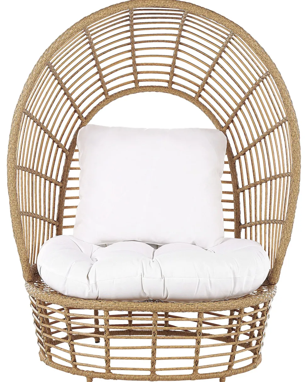 Sonneninsel Rattan Naturlich Kissen Weis Lido
