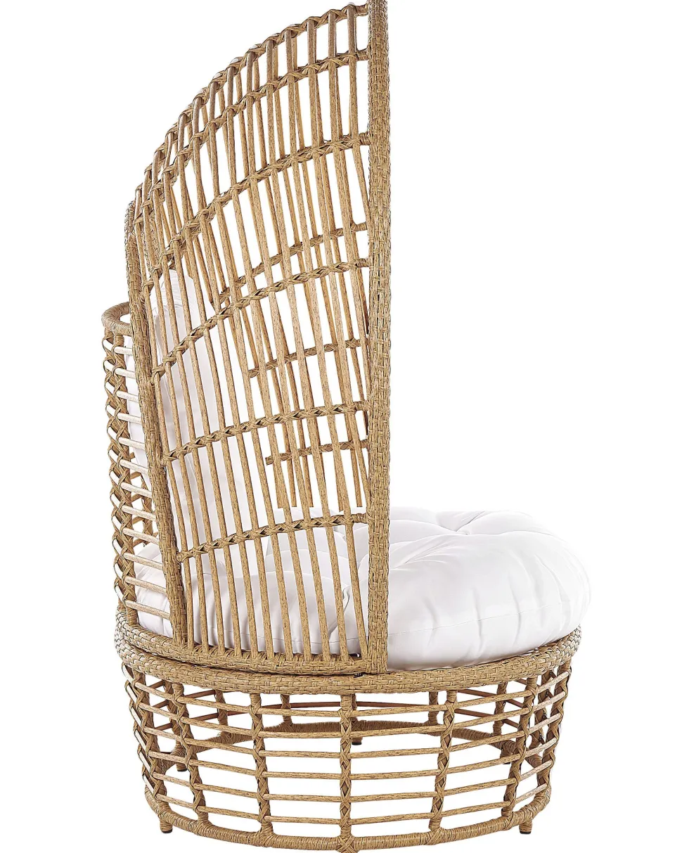 Sonneninsel Rattan Naturlich Kissen Weis Lido