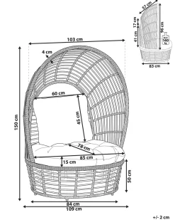 Sonneninsel Rattan Naturlich Kissen Weis Lido