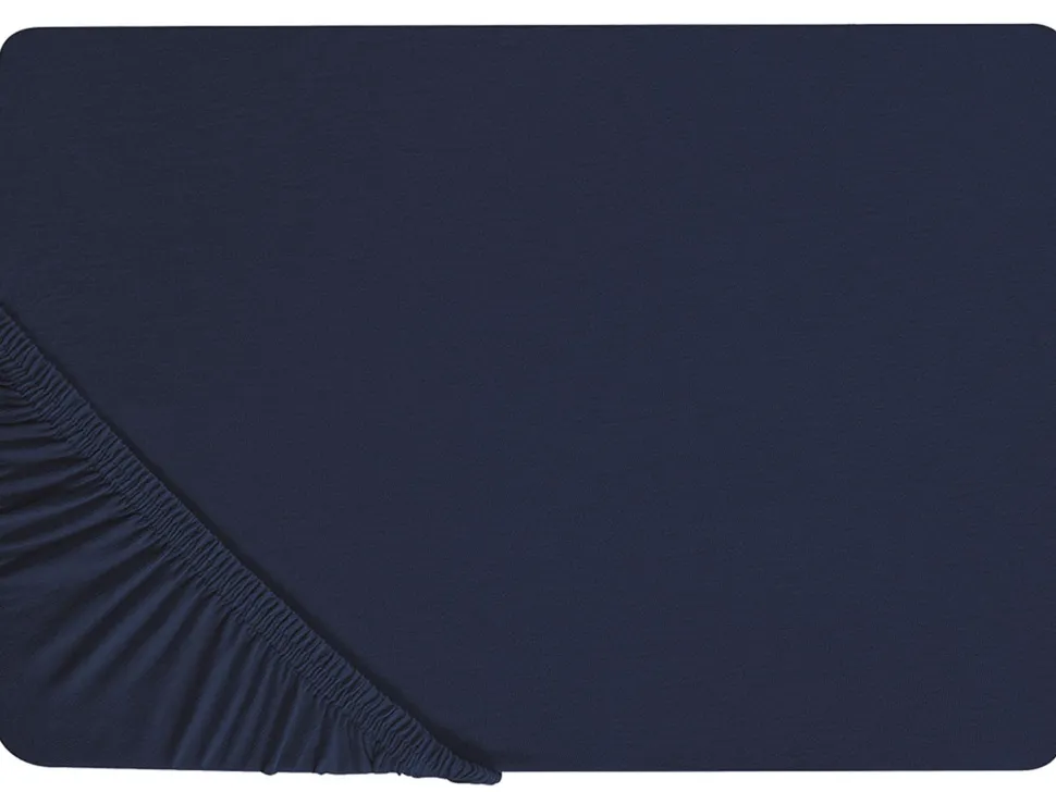 Spannbettlaken Dunkelblau Baumwolle 90 X 200 Cm Hofuf