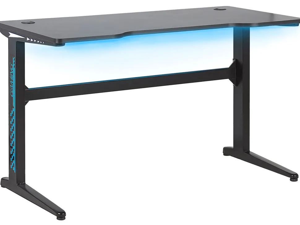 Spieltisch Schwarz 120 X 60 Cm Rgb Led-Beleuchtung Doran