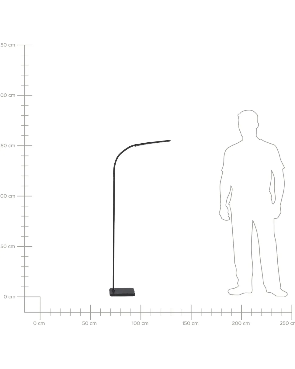 Steh- / Tischlampe Led Schwarz 174 Cm Rechteckig Verstellbar Norma