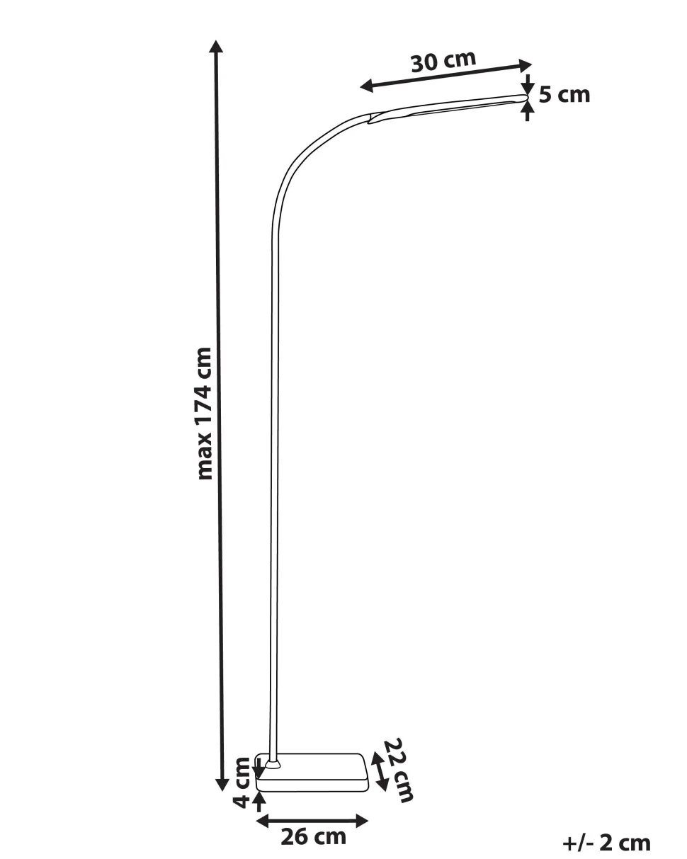 Steh- / Tischlampe Led Schwarz 174 Cm Rechteckig Verstellbar Norma