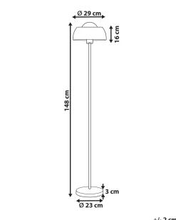 Stehlampe Gold / Schwarz 148 Cm Rund Senette