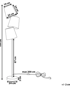 Stehlampe Grau 164 Cm Kegelform Rio Grande