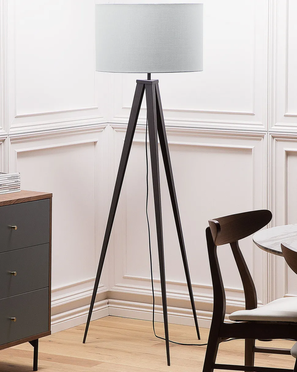 Stehlampe Grau 156 Cm Trommelform Stiletto