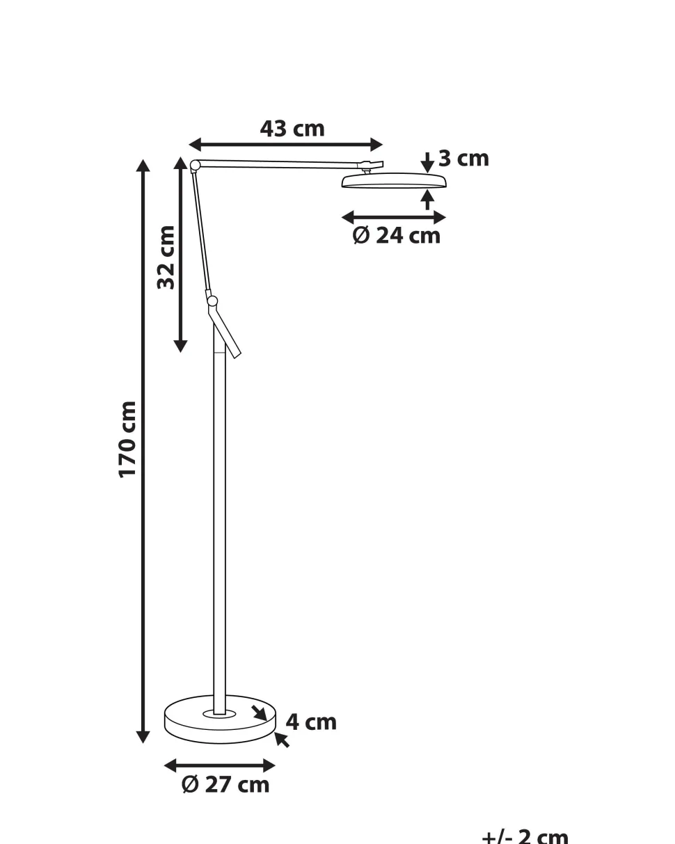 Stehlampe Led Dunkelgrau 170 Cm Rund Carina