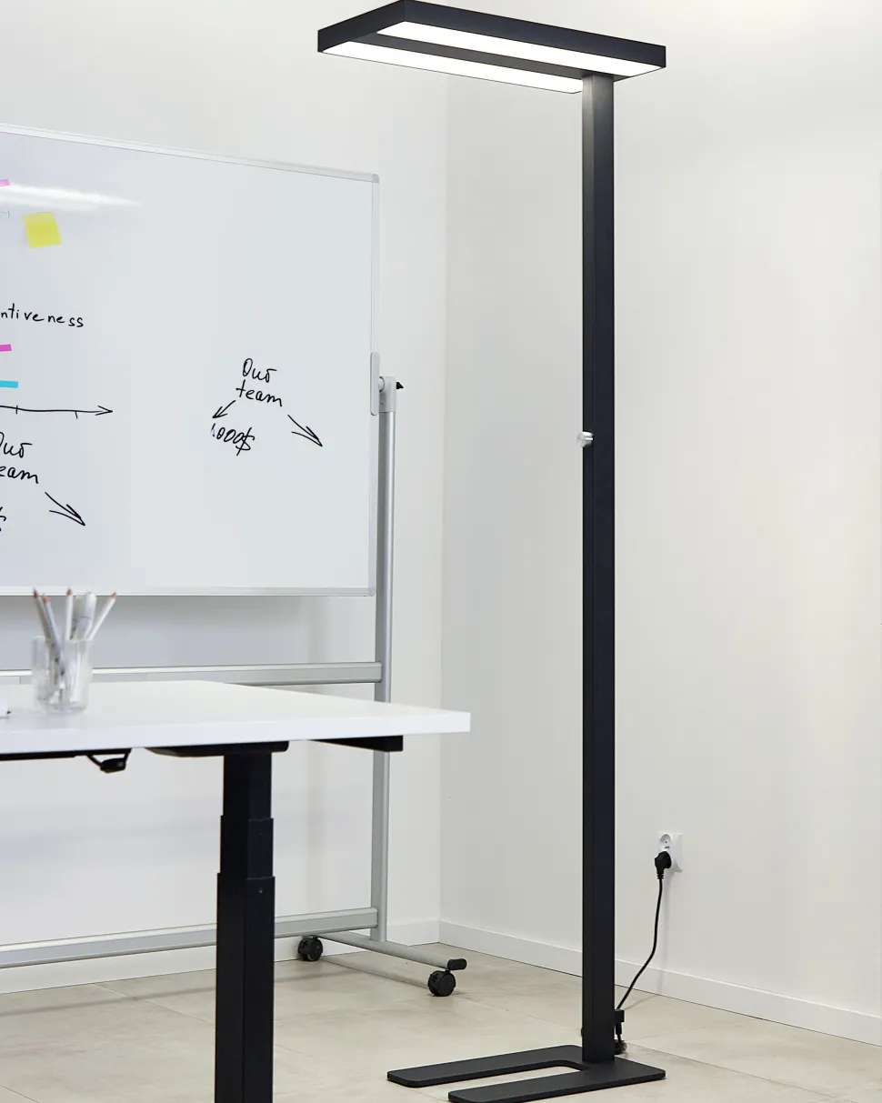 Stehlampe Led Metall Schwarz 197 Cm Rechteckig Taurus