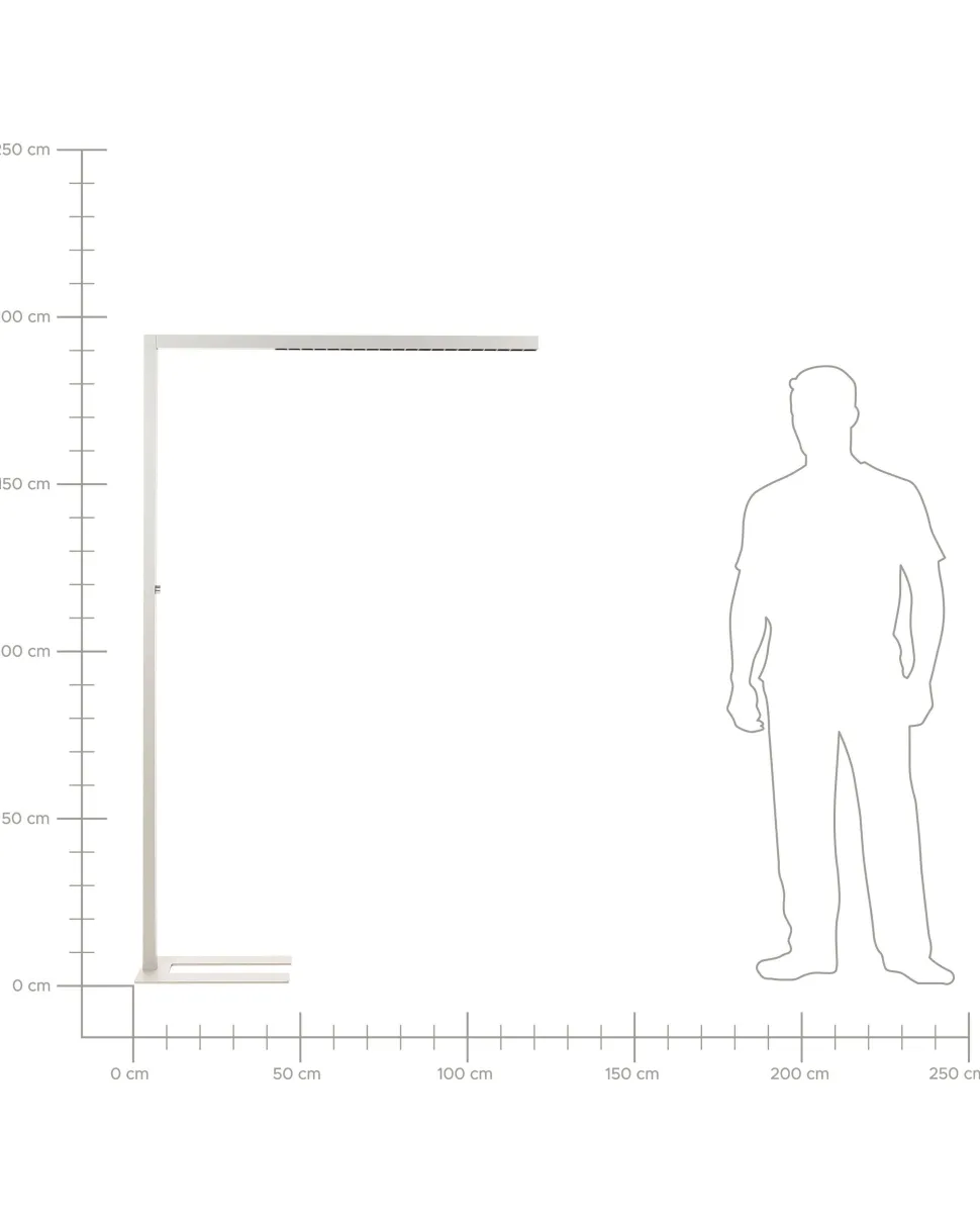 Stehlampe Led Metall Silber 194 Cm Rechteckig Sagitta