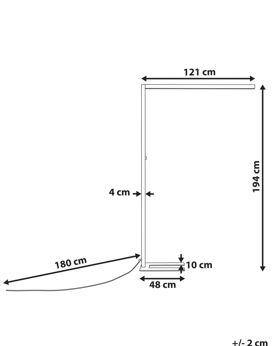 Stehlampe Led Metall Silber 194 Cm Rechteckig Sagitta