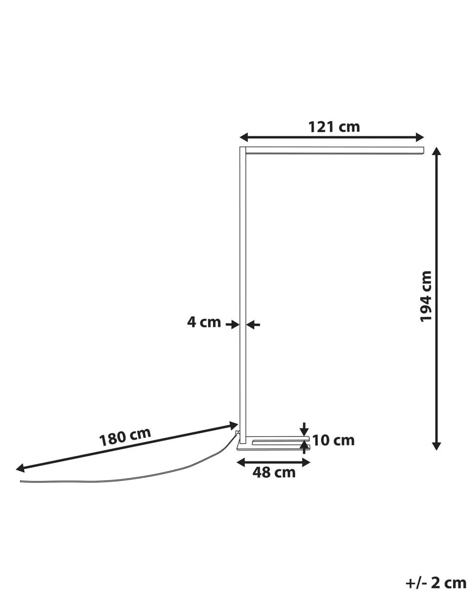 Stehlampe Led Metall Weis 194 Cm Rechteckig Mensa