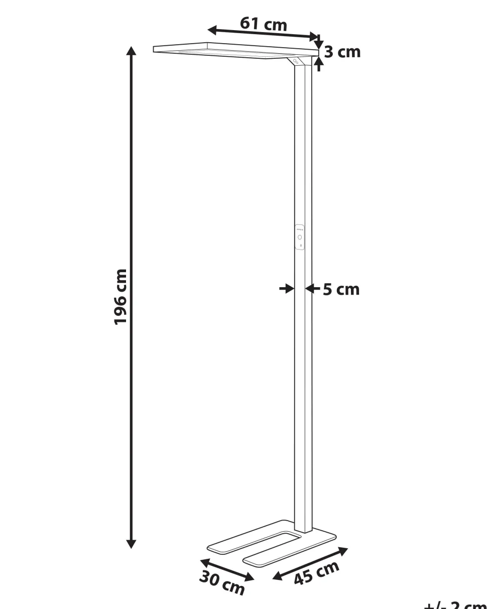 Stehlampe Led Metall Weis 196 Cm Rechteckig Orion