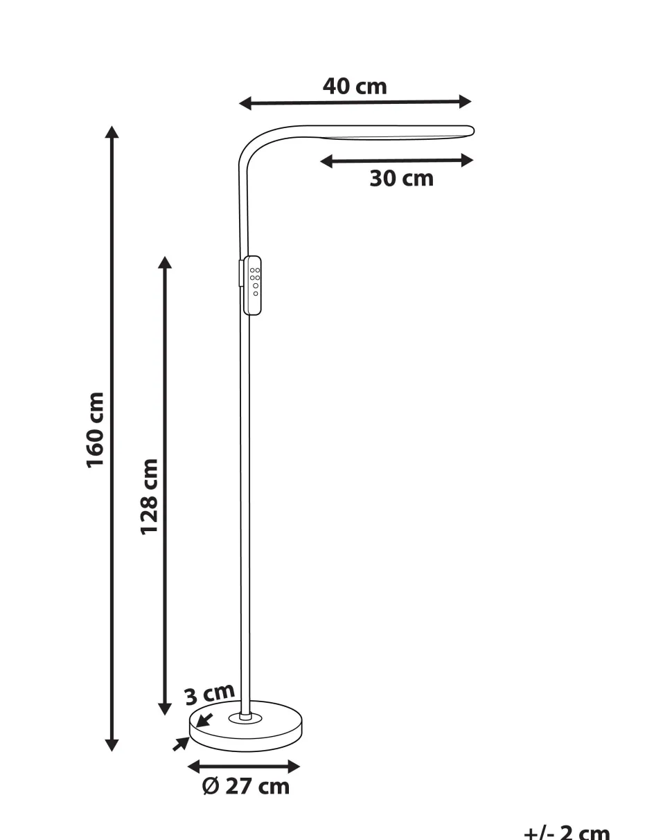 Stehlampe Led Schwarz 160 Cm Rechteckig Aries