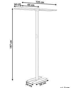 Stehlampe Led Schwarz 2-Flammig 196 Cm Rechteckig Sculptor