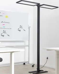 Stehlampe Led Schwarz 2-Flammig 196 Cm Rechteckig Sculptor